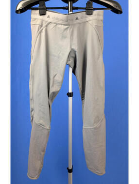 EUC Adidas by Stella McCartney Gray Leggings Size S Mesh Panels Back Zip Pocket